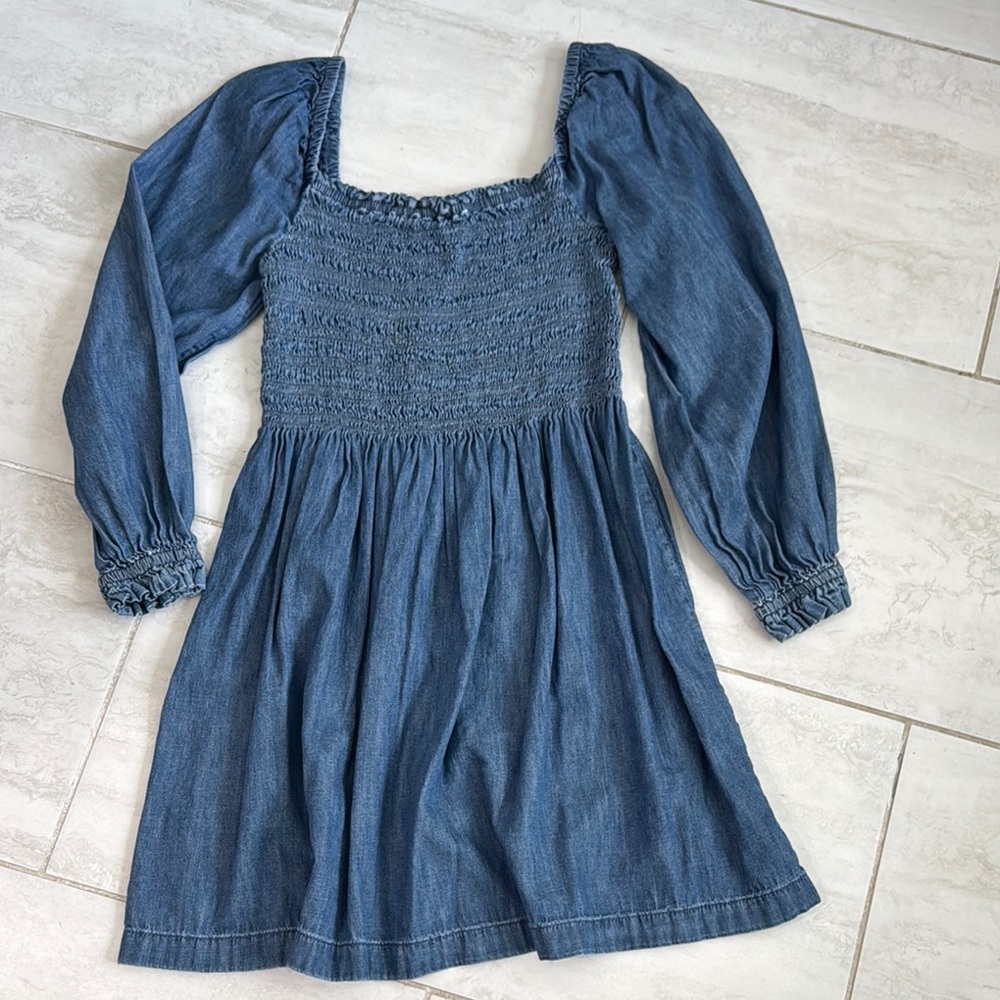 GAP Jean Smocked Mini Dress